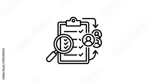 Recruitment Process Icon Application Review and Applicant Selection