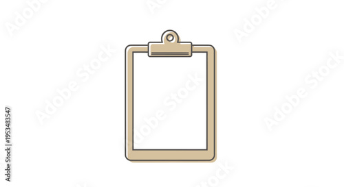 Golden Clipboard with White Paper.