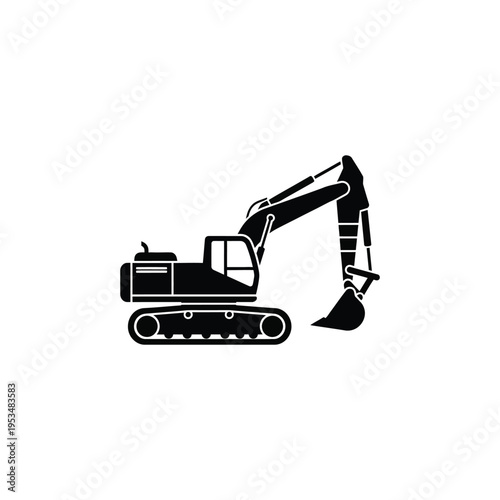 A large excavator digs at a construction site with heavy machinery.