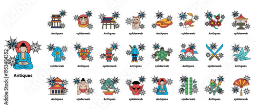 Cute cartoon characters gather in snowy forest setting