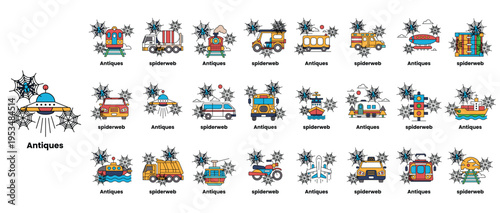 Colorful, cartoon-style boats float on calm waters