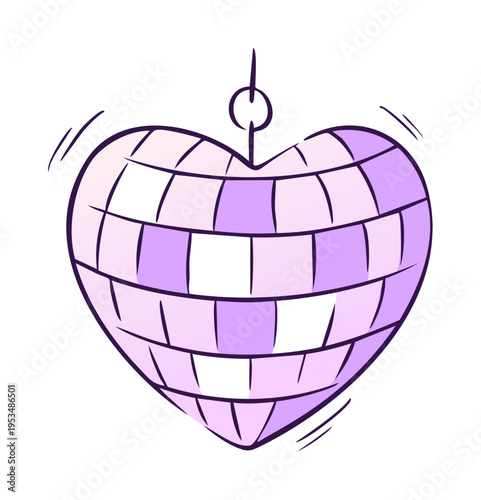 Ball heart party with disco purple dance and vector cowgirl club. Vinyl western valentines with bachelorette flat event and print pixel card. Purple love ball with disco poster christmas.