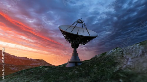 Mountain weather radar is rotating