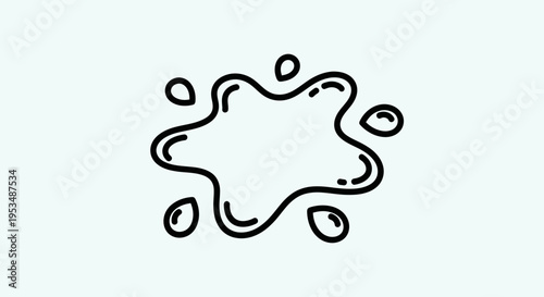 Black Ink Splat on White Background.