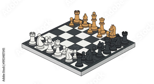 Chess pieces on a board game.