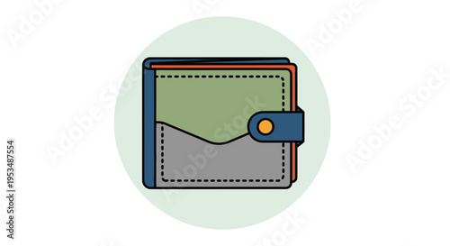 Colorful Wallet with Snap Closure.