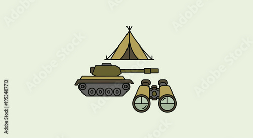 Military Tank and War Equipment.