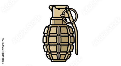 Hand grenade military explosive device.