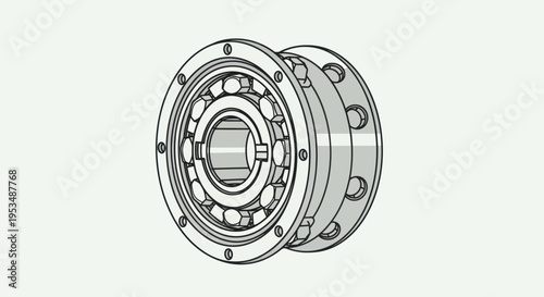 Detailed drawing of a ball bearing.