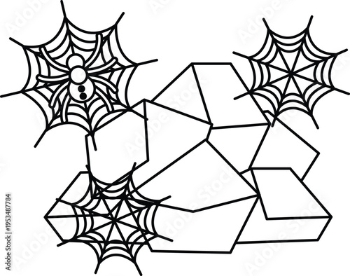 Spiders spin webs on geometric crystal formations