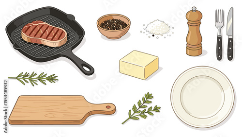 A complete collection of various coffee brewing set elements, ideal for delicious food and beverage preparation