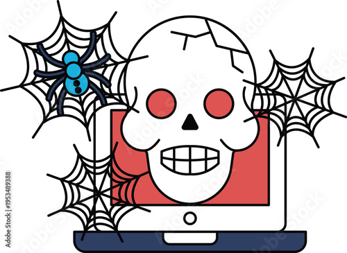 Skull appears on a laptop screen