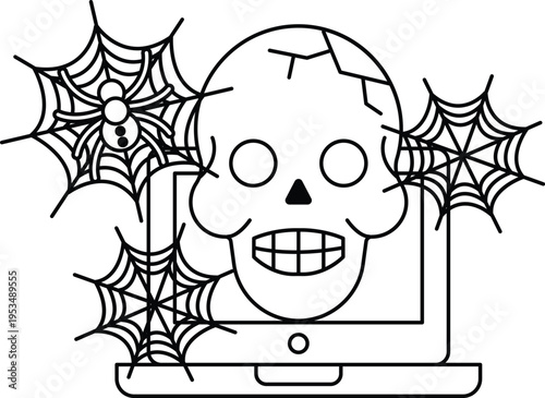 Skull appears on a laptop screen
