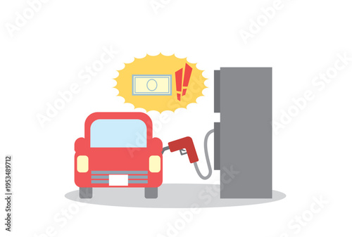 ガソリン価格が高騰しているイメージイラスト