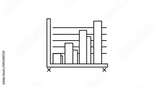 Bar chart with horizontal and vertical lines, representing complex data visualization, detailed statistics, and comparative analysis.