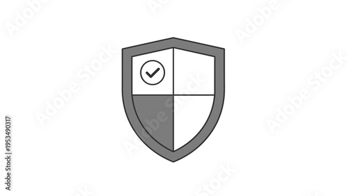 Shield icon with a checkmark, symbolizing security, protection, quality assurance, verification, and reliable service.