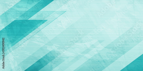 Abstract blue geometric technology background with arrows and paper like shapes forming a modern digital business banner