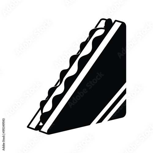 Black and white silhouette icon of a triangular sandwich