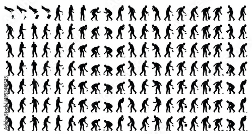 People Dropping Objects Silhouettes Set Pack. Editable Vector Stroke Illustration. featuring silhouette, human, figure, action, movement, sequence, illustration, vector, graphic, litter, dropping more