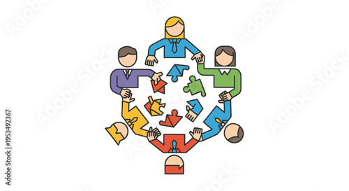 Diverse group of people teamwork collaboration.