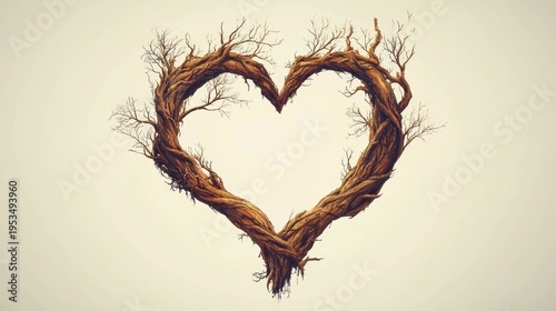 Tree branches shaped into a heart symbol.