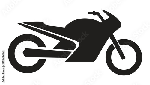 Sport Motorcycle Silhouette Illustration for Racing Enthusiasts, Biker Club Branding, Automotive Parts Shop, and High-Speed Transportation Graphics