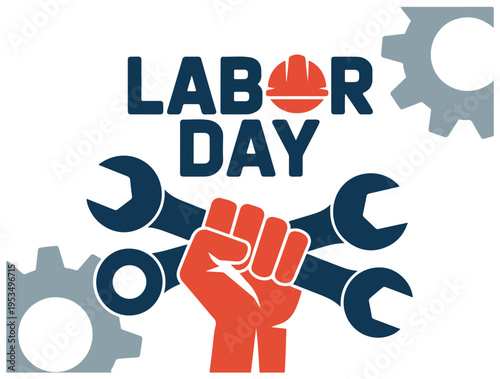 Labor Day Celebration with Wrenches and Fist