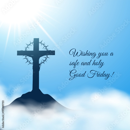 Good friday cultural background for spiritual belief and faith vector. Good Friday post and creatives. Happy Good Friday and Holy Week Flyer Design.