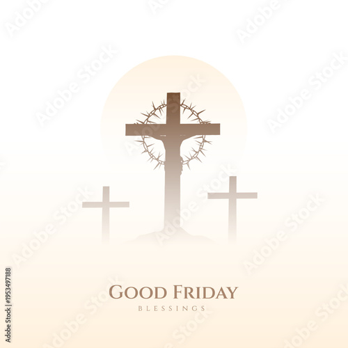 Good friday cultural background for spiritual belief and faith vector. Good Friday post and creatives. Happy Good Friday and Holy Week Flyer Design.