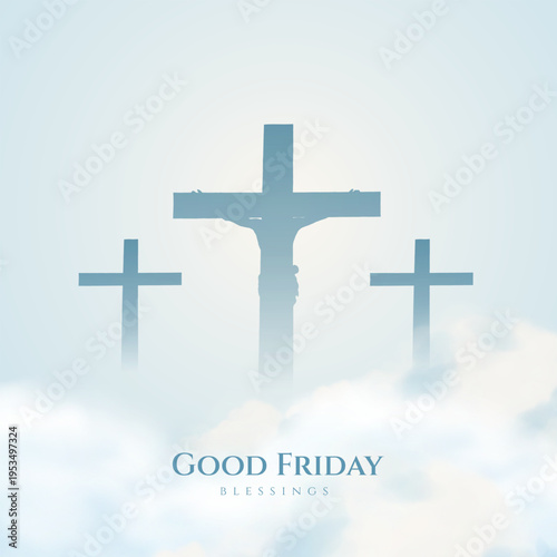 Good friday cultural background for spiritual belief and faith vector. Good Friday post and creatives. Happy Good Friday and Holy Week Flyer Design.