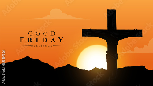 Good friday cultural background for spiritual belief and faith vector. Good Friday post and creatives. Happy Good Friday and Holy Week Flyer Design.