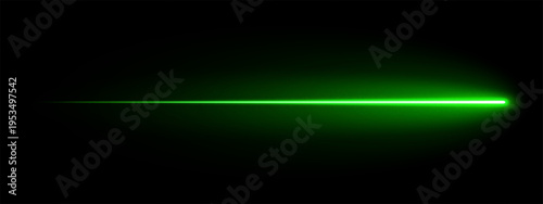 Green Light streaks on dark technology background banner abstract lines. Abstract Green light streaks crossing a dark background forming a horizontal technology banner with glowing neon lines.
