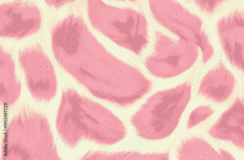 Seamless pink animal fur pattern texture, realistic exotic giraffe or cow print background