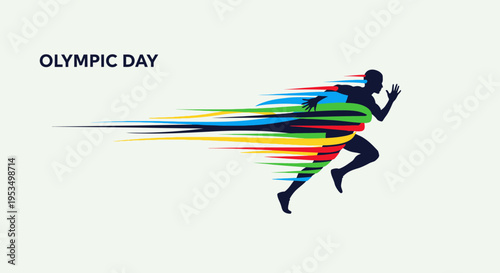 Runner in Motion Olympic Day Athlete.