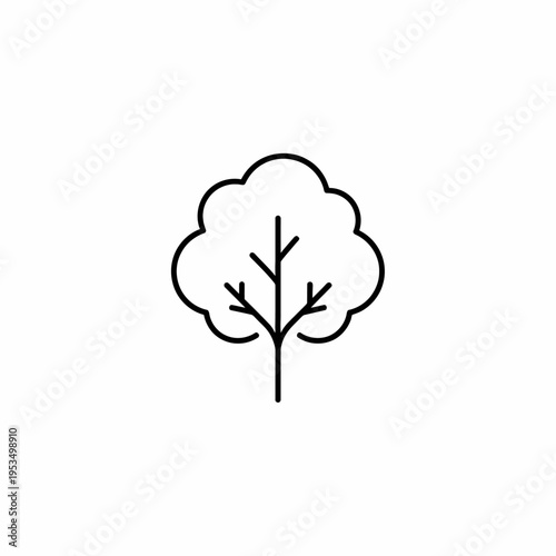 A minimalist line art illustration of a tree with branches and leaves, symbolizing nature and growth, presented in a clean and simple design