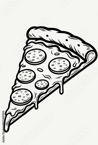 A delicious slice of pepperoni pizza with dripping cheese, perfect for food lovers and culinary enthusiasts