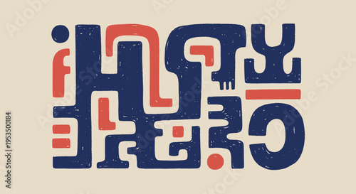 Abstract typographic design with bold letters and vibrant colors.