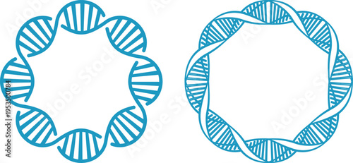 DNA helix icon set collection, genetics and molecular biology symbols, genome structure vector icons, biotechnology research, science laboratory, medical and scientific illustration pack.