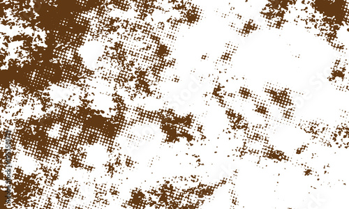 A creative background design combining messy brown splatters and structured halftone screens, ideal for industrial or vintage-themed posters.