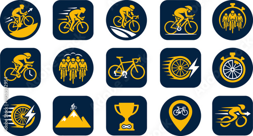 Icons representing various cycling and group activities