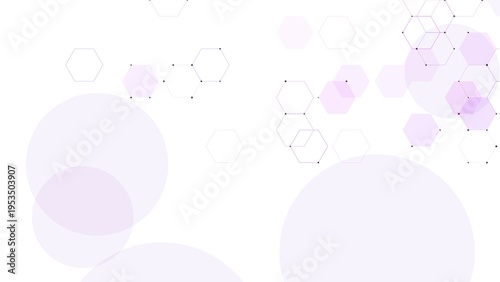 Abstract white and purple hexagon bokeh illustration for medical technology website banner and presentation