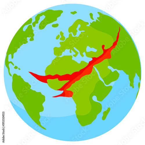 Global Conflict Map Earth Illustration Geopolitics Crisis War Zone Concept