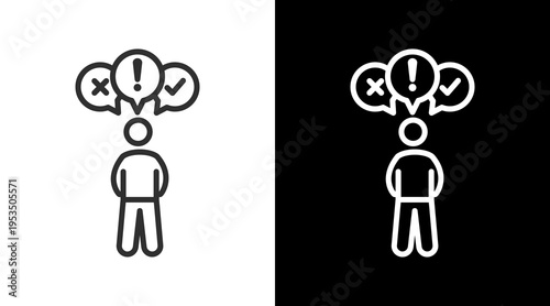 Risk Taking White Icon Set Vector 