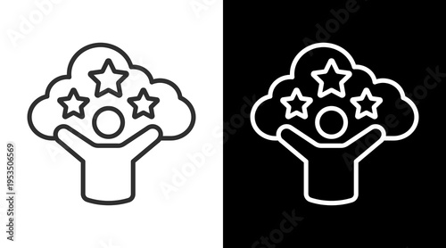 Quadro su tela Dream Big White Icon Set Vector