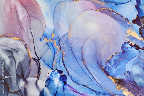 Abstract fluid background with organic ink patterns and delicate gold accents. Dynamic flow and layered textures form a sophisticated base for modern layouts, branding, and artistic visuals