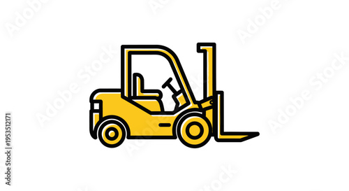 Yellow Forklift Truck Industrial Vehicle.