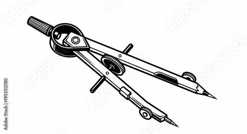 Drawing compass with pencil attached.