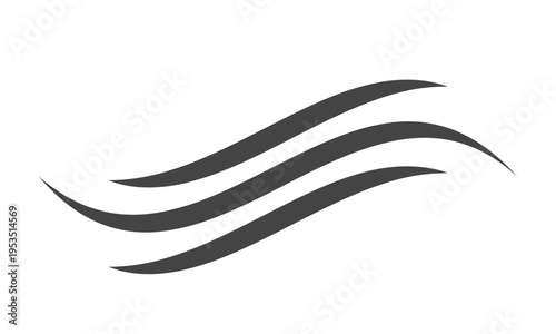 Wavy Lines logo.Swoosh shape. Strip ribbon