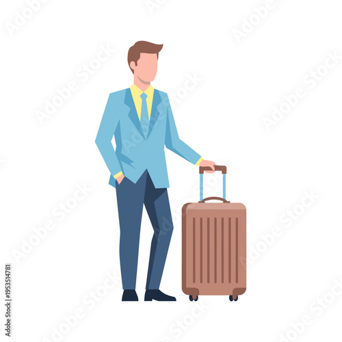 Businessman with Suitcase - Travel and Business Trip Concept