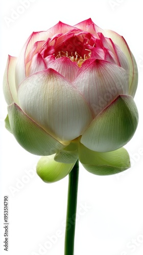 a small lotus flower bud with long stem